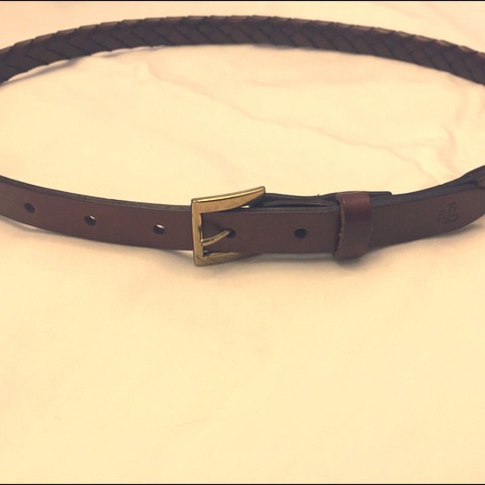 Ralph Lauren Brown Braided Leather Belt